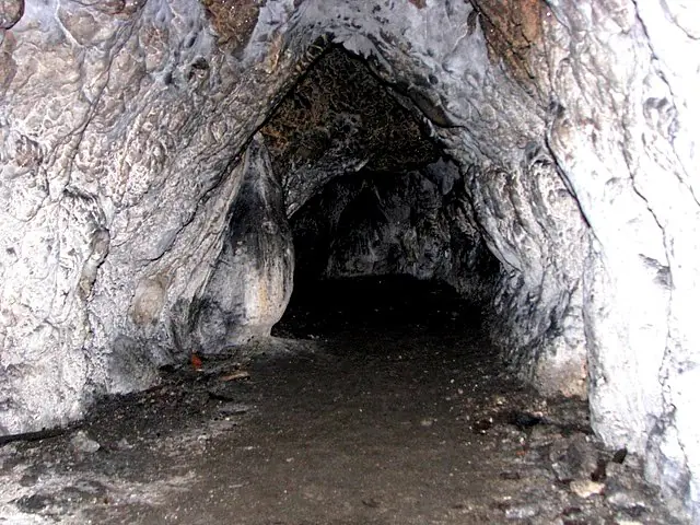 Tunelul boltit de calcar de la intrarea în Peștera Zmeilor (Onceasa)